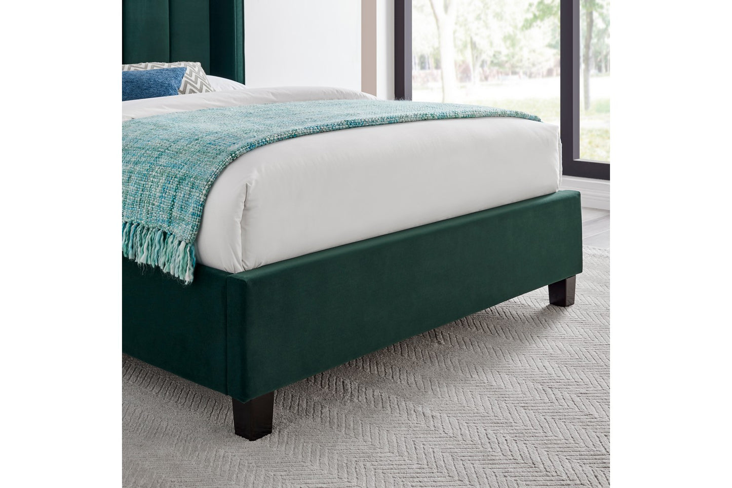 The Pumford Double Bed Frame Emerald Velvet