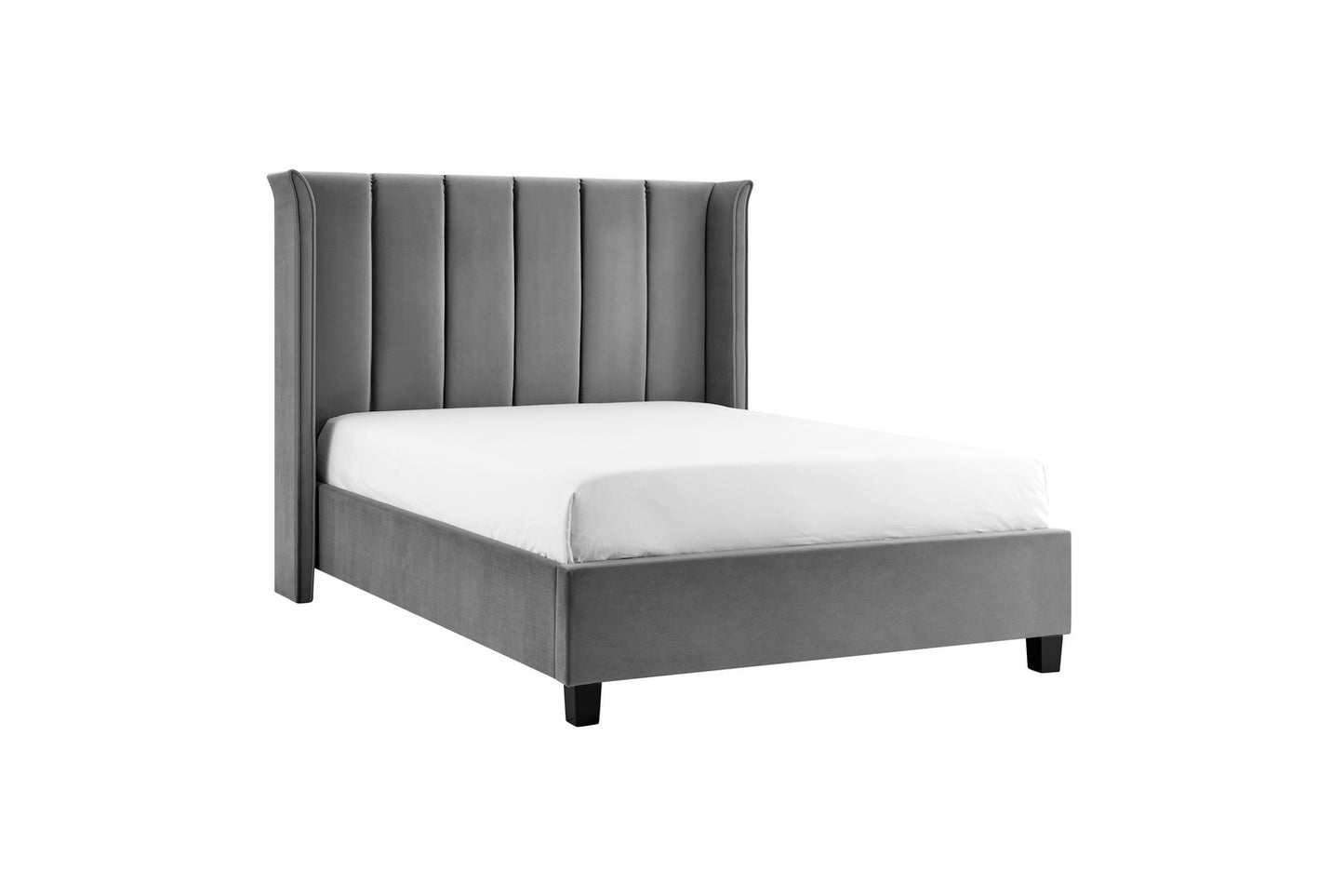 The Pumford Kingsize Bed Frame Grey Velvet