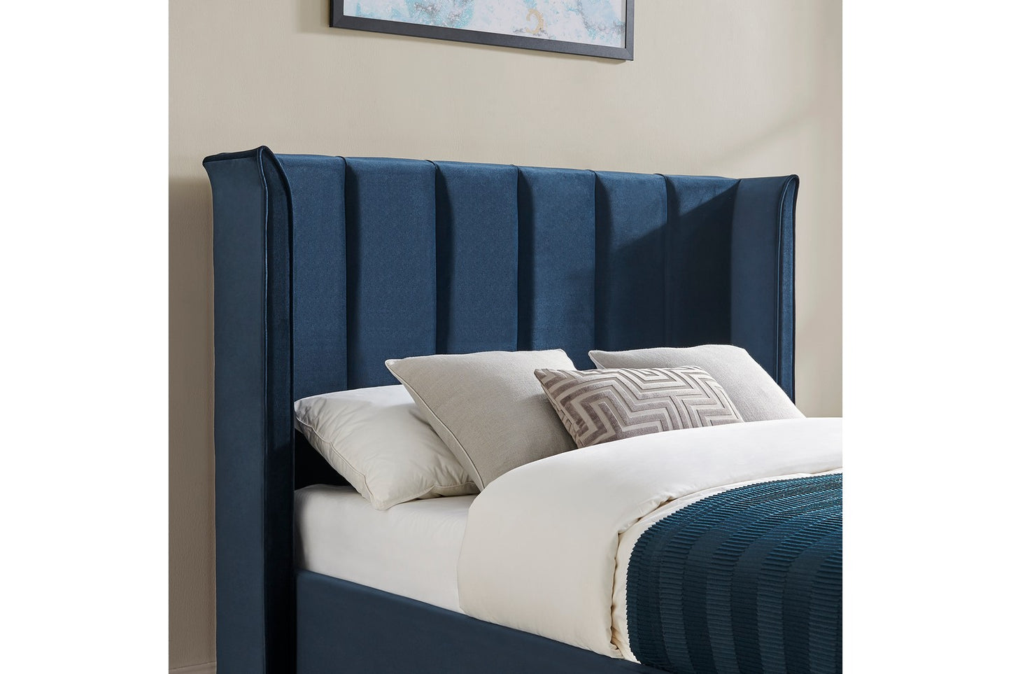 The Pumford Double Storage Bed Blue Velvet