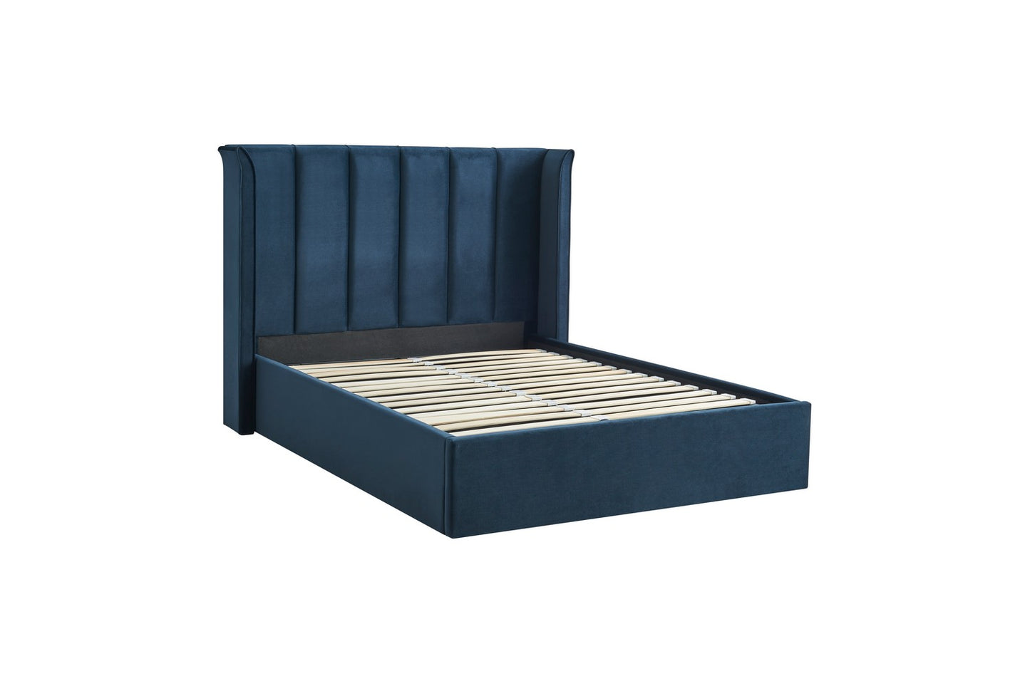 The Pumford Double Storage Bed Blue Velvet