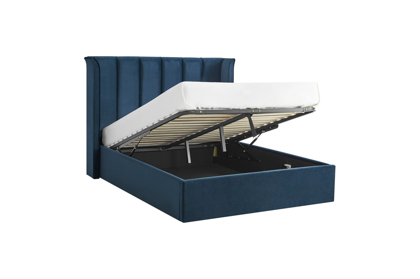 The Pumford Double Storage Bed Blue Velvet