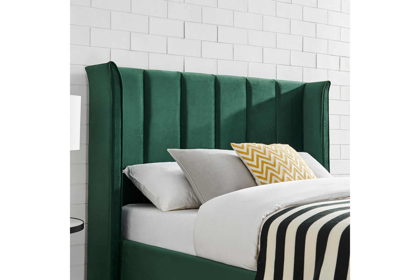 The Pumford Double Storage Bed Emerald Green Velvet