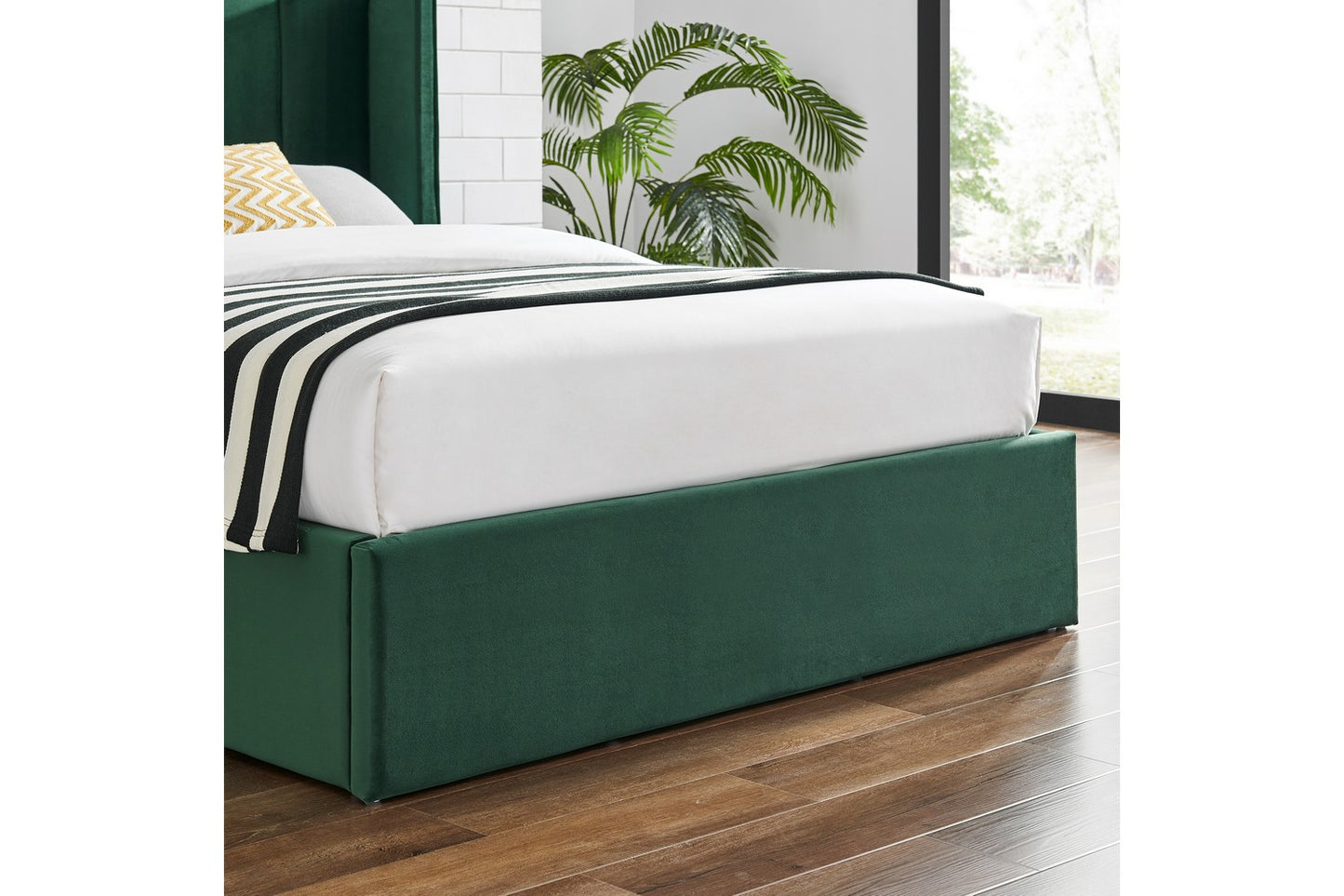 The Pumford Double Storage Bed Emerald Green Velvet