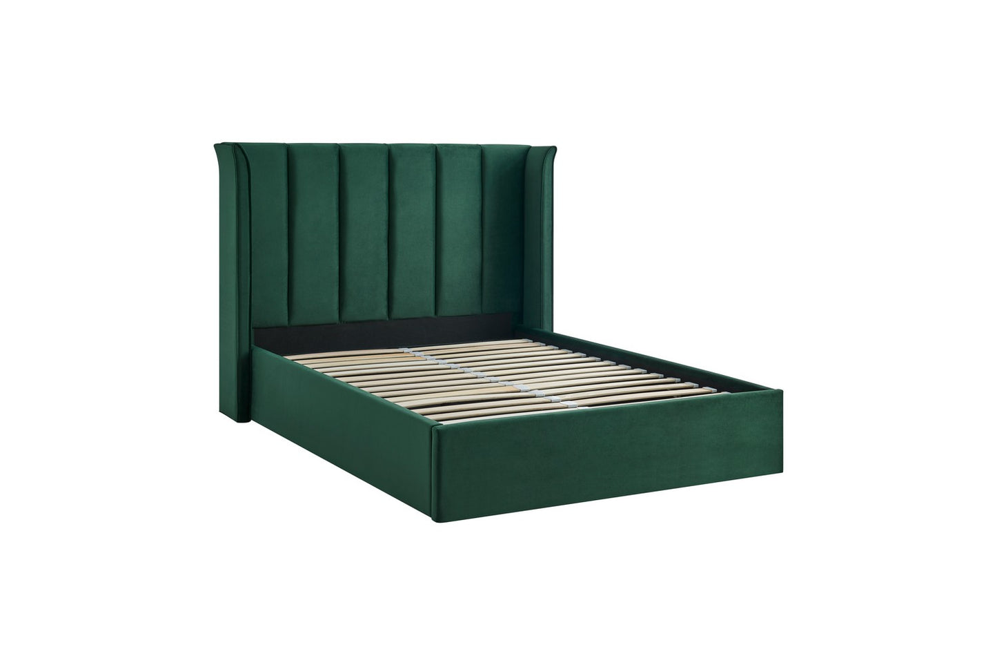 The Pumford Double Storage Bed Emerald Green Velvet