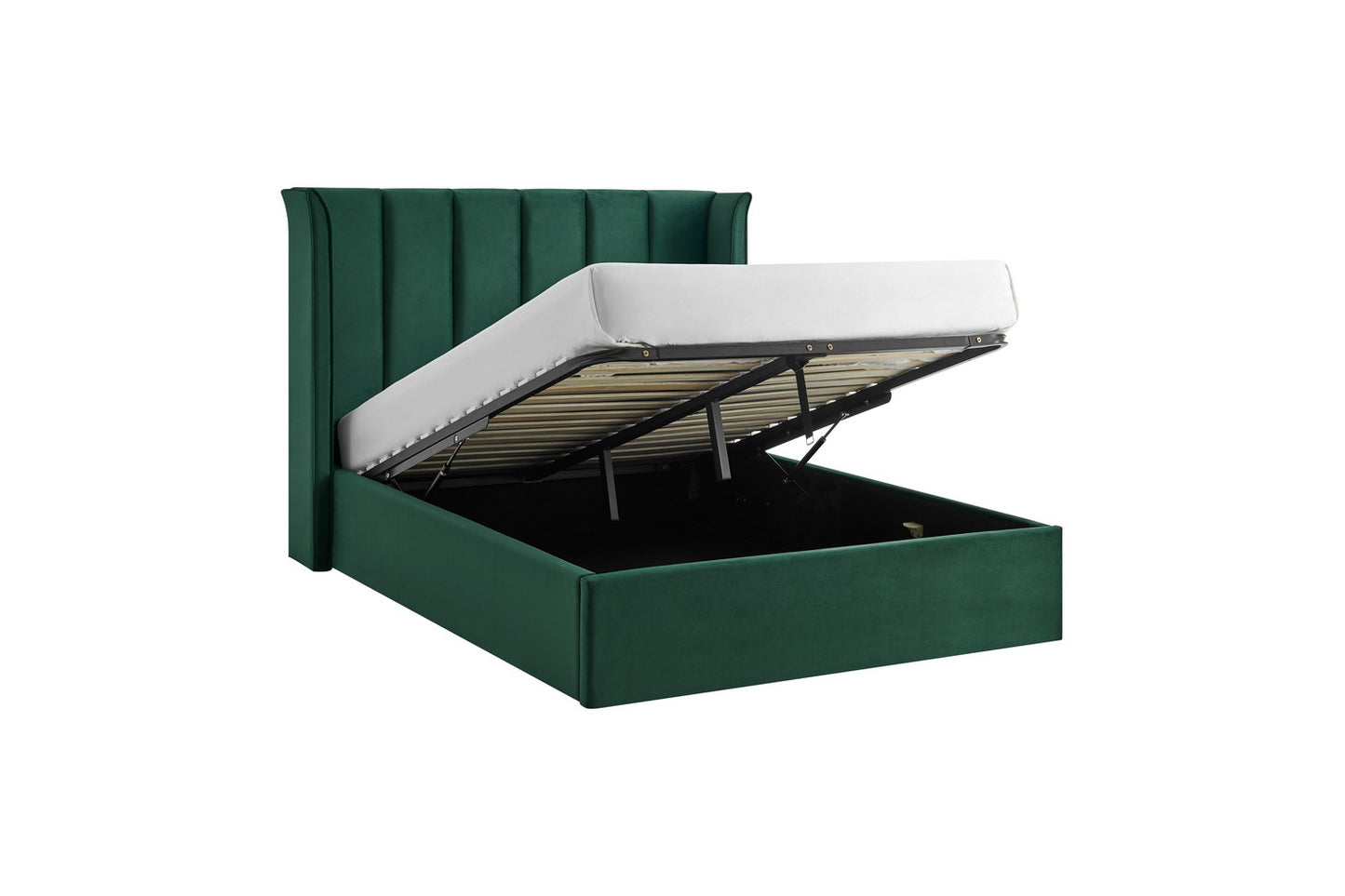 The Pumford Double Storage Bed Emerald Green Velvet