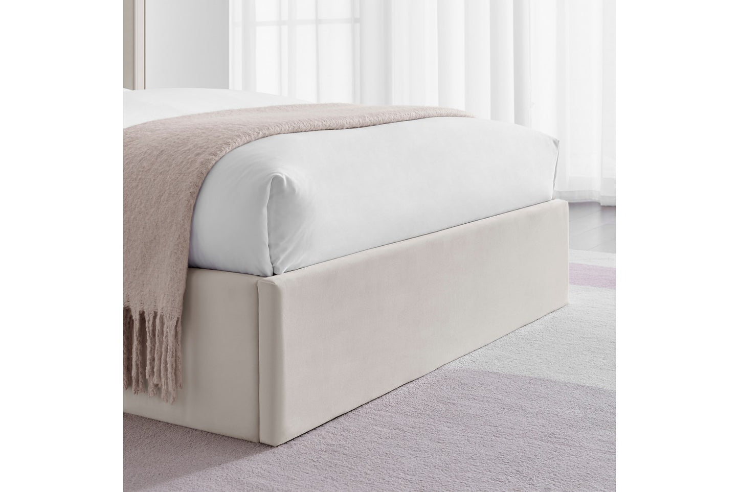 The Pumford Double Storage Bed Natural Velvet