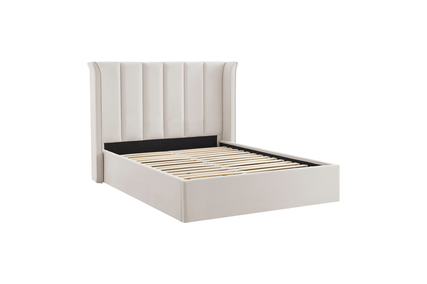 The Pumford Double Storage Bed Natural Velvet