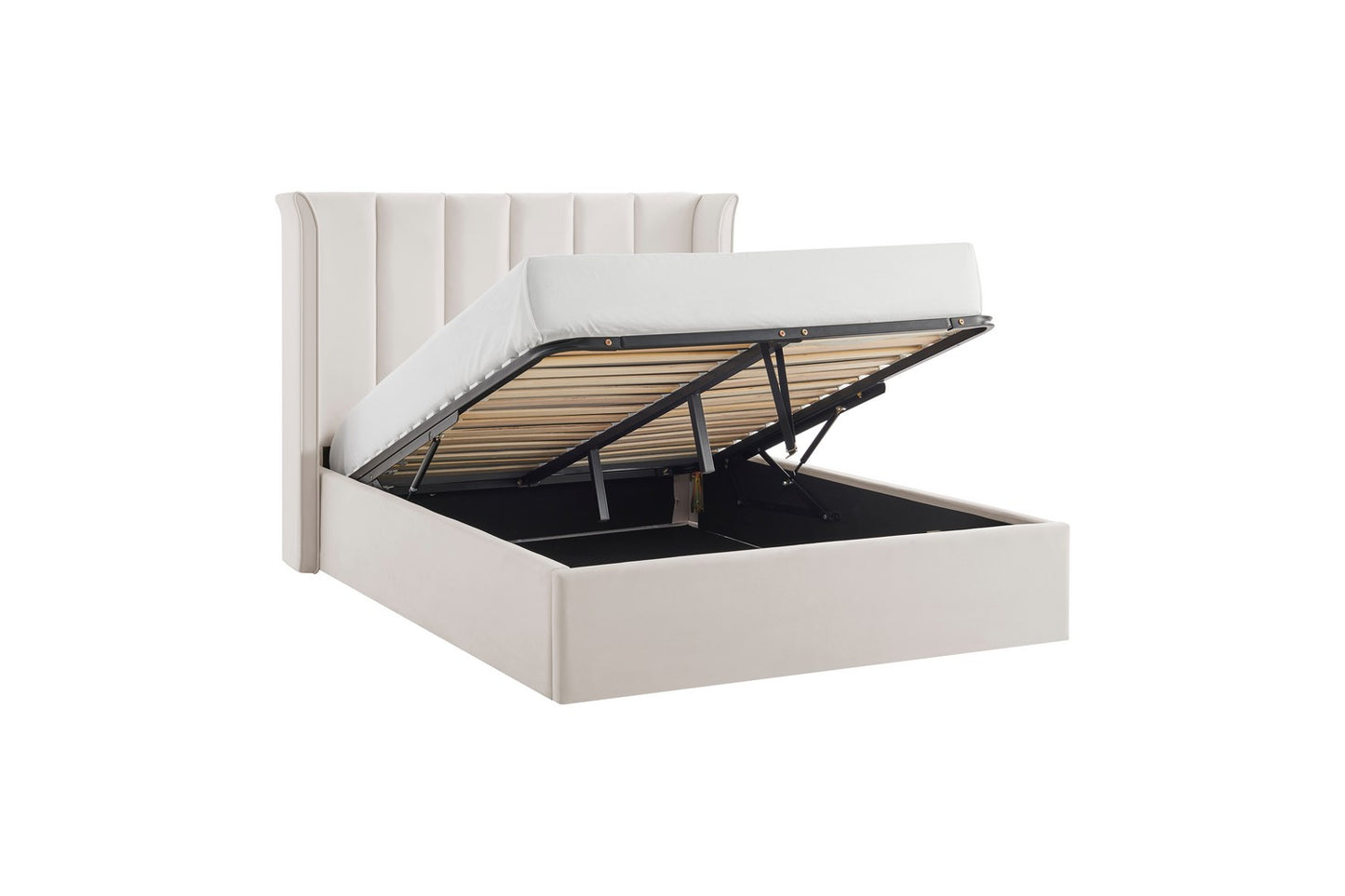 The Pumford Double Storage Bed Natural Velvet