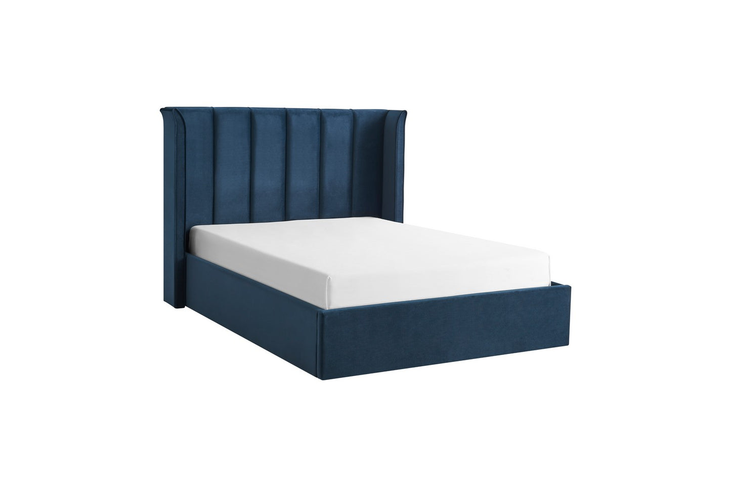 The Pumford Kingsize Storage Bed Blue Velvet