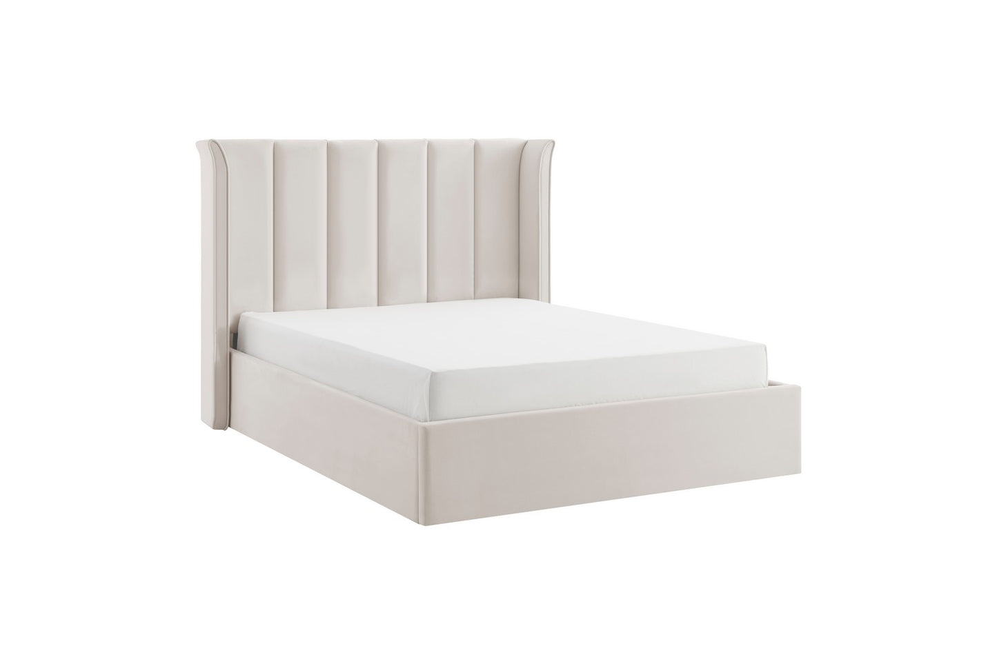 The Pumford Kingsize Storage Bed Natural Velvet