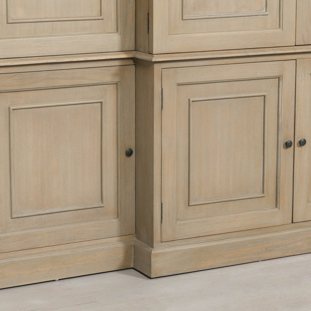 Large Wooden Triple Breakfront TV Cabinet