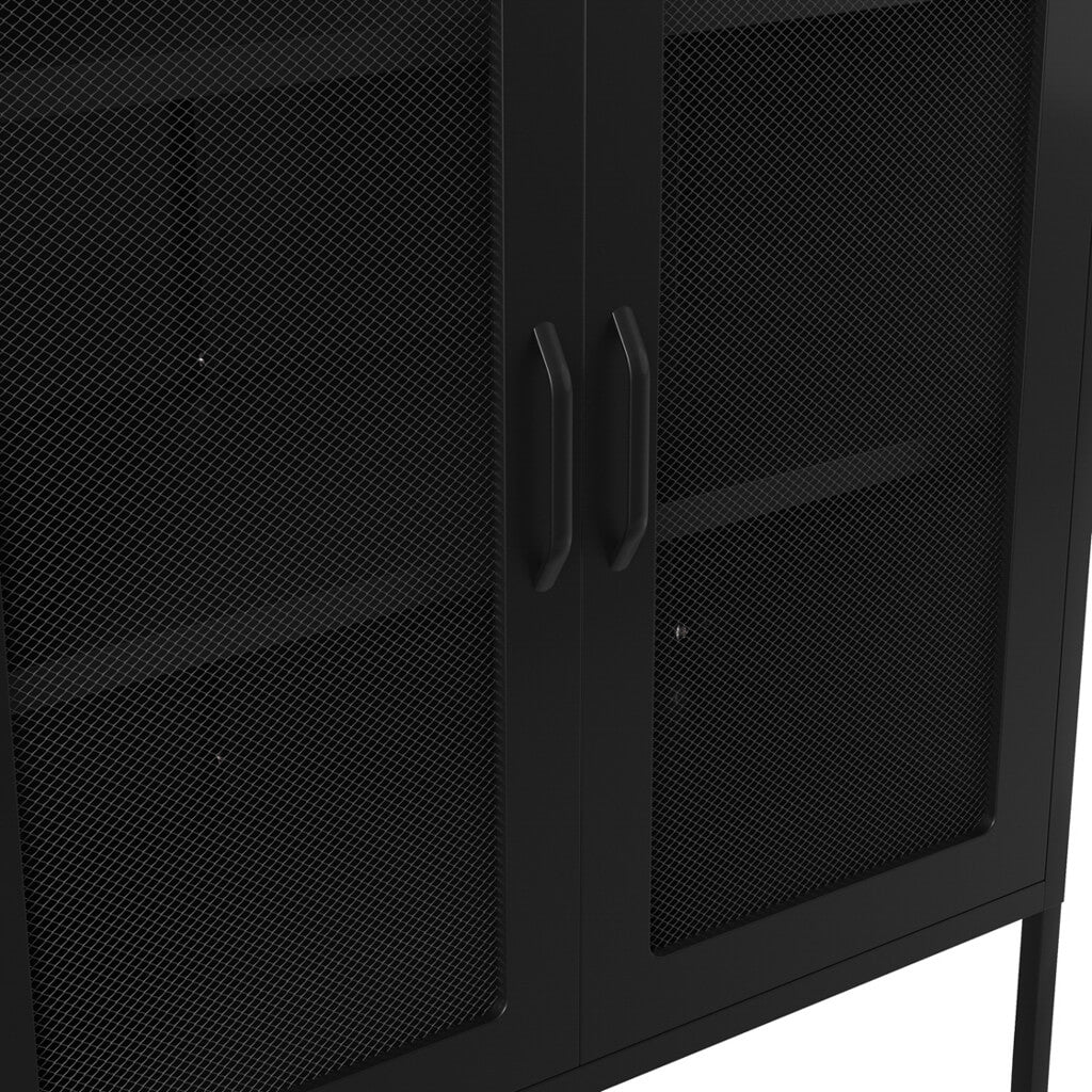 Harry Christian Home Matte Black Display Cabinet