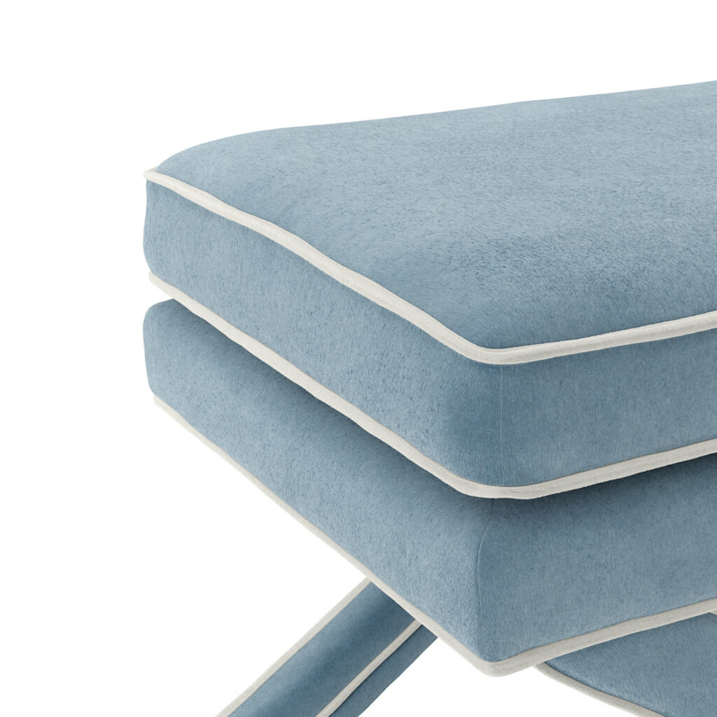 Harry Christian Home Malibu Blue Footstool