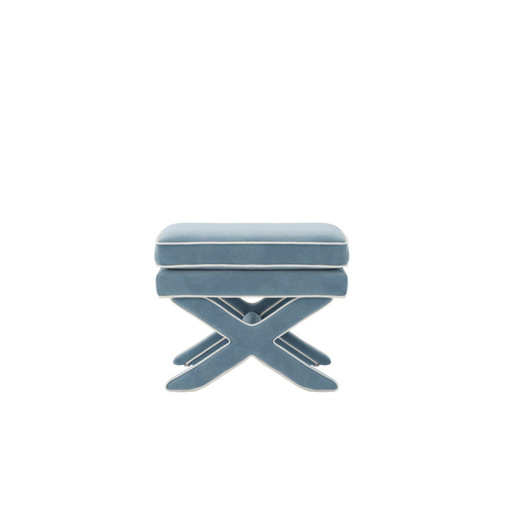 Harry Christian Home Malibu Blue Footstool