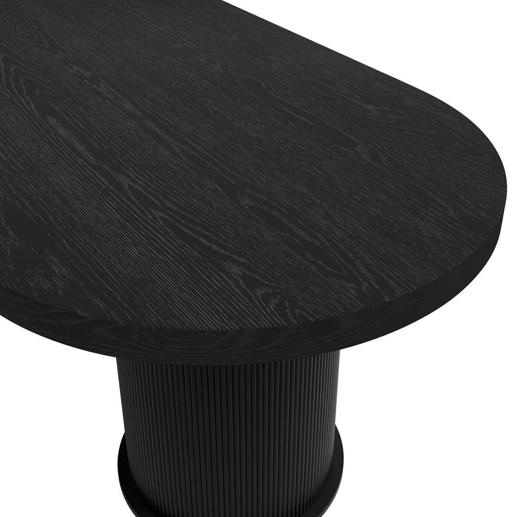 Rina Black Dining Table with 6 Alba Forest Green Chairs