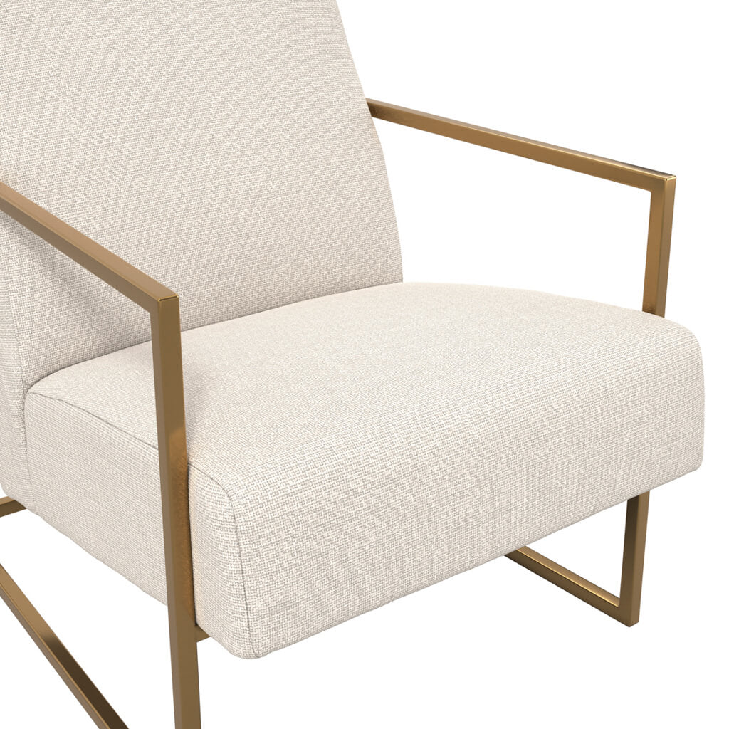 Harry Christian Home Beige and Gold Accent Chair
