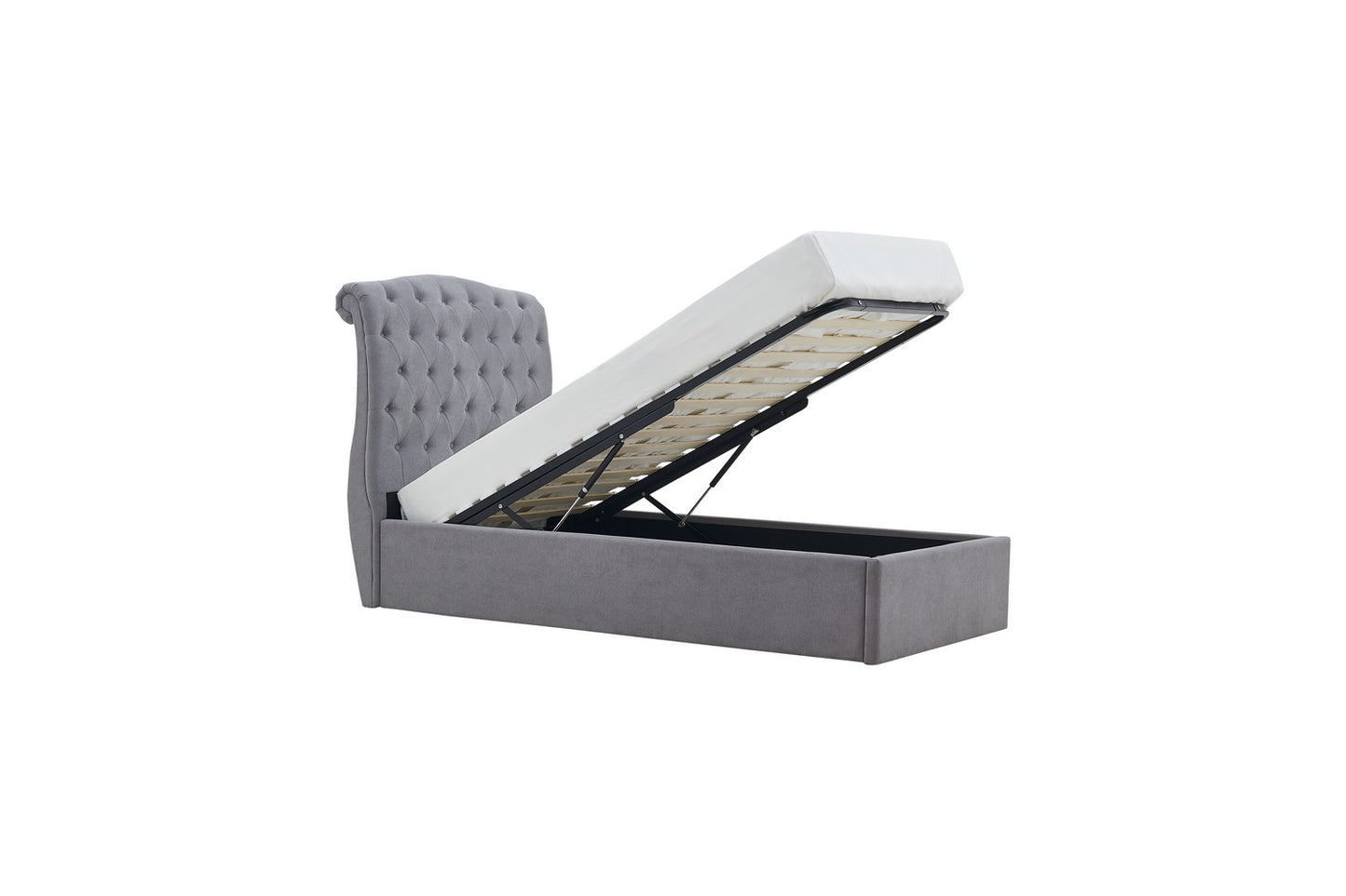 The Olivia Single Ottoman Storage Bed Light Grey