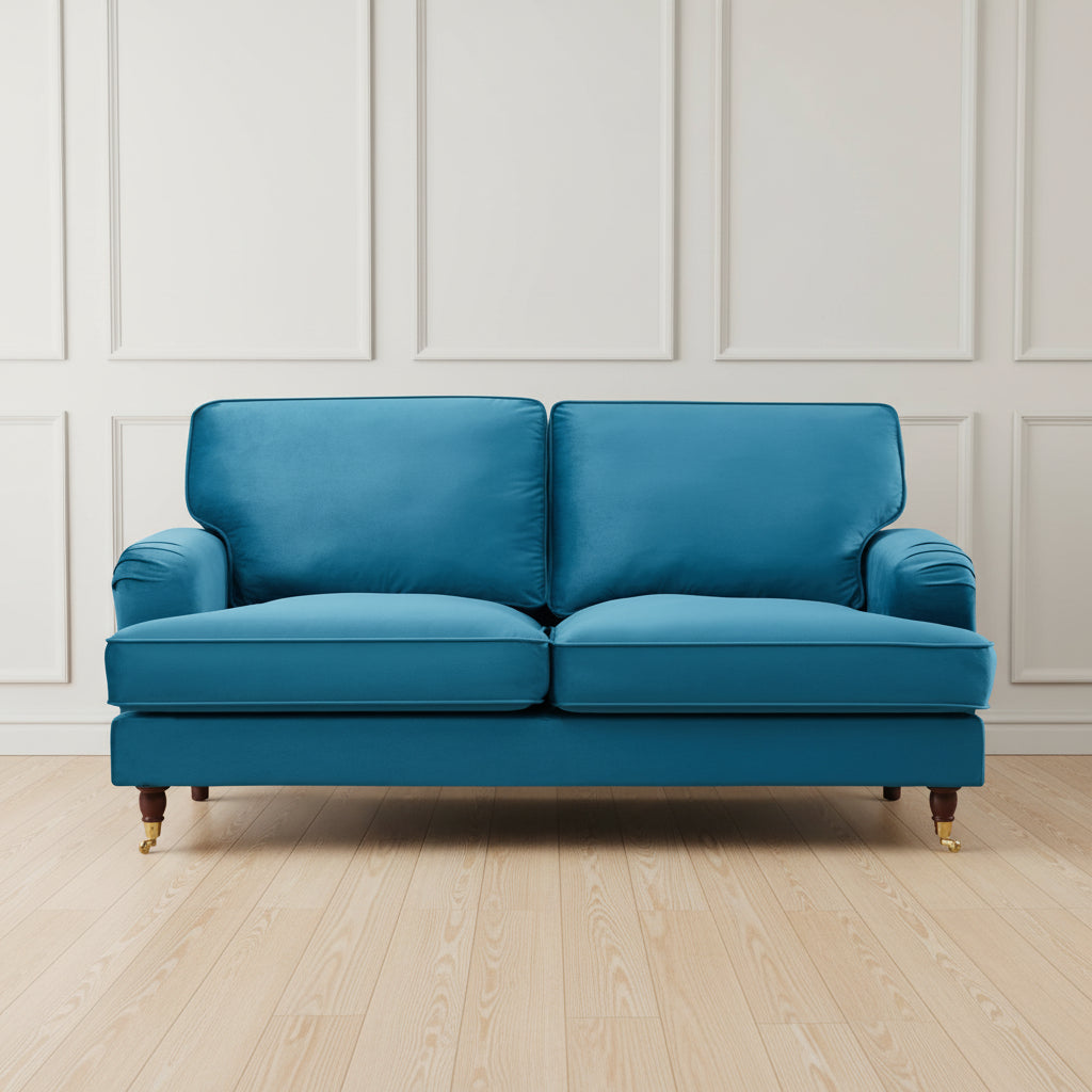 Olivia 2 Seater Sofa in Teal Velvet by Harry Christian Home