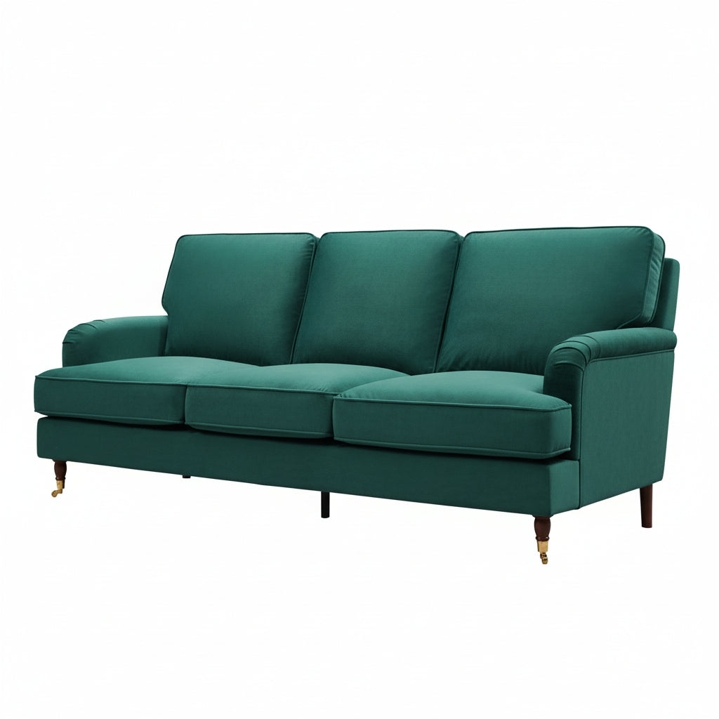 Olivia 3 Seater Sofa in Forest Green Velvet by Harry Christian Home