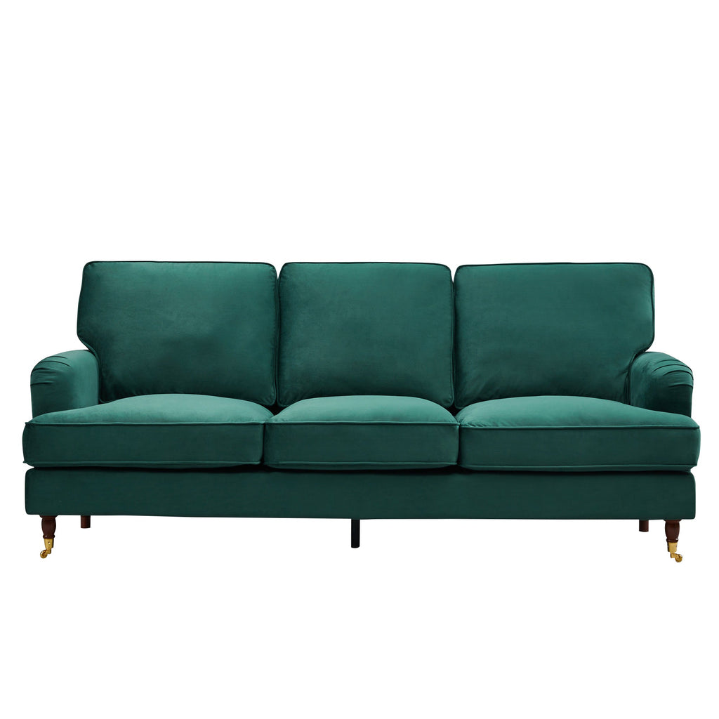 Olivia 3 Seater Sofa in Forest Green Velvet by Harry Christian Home