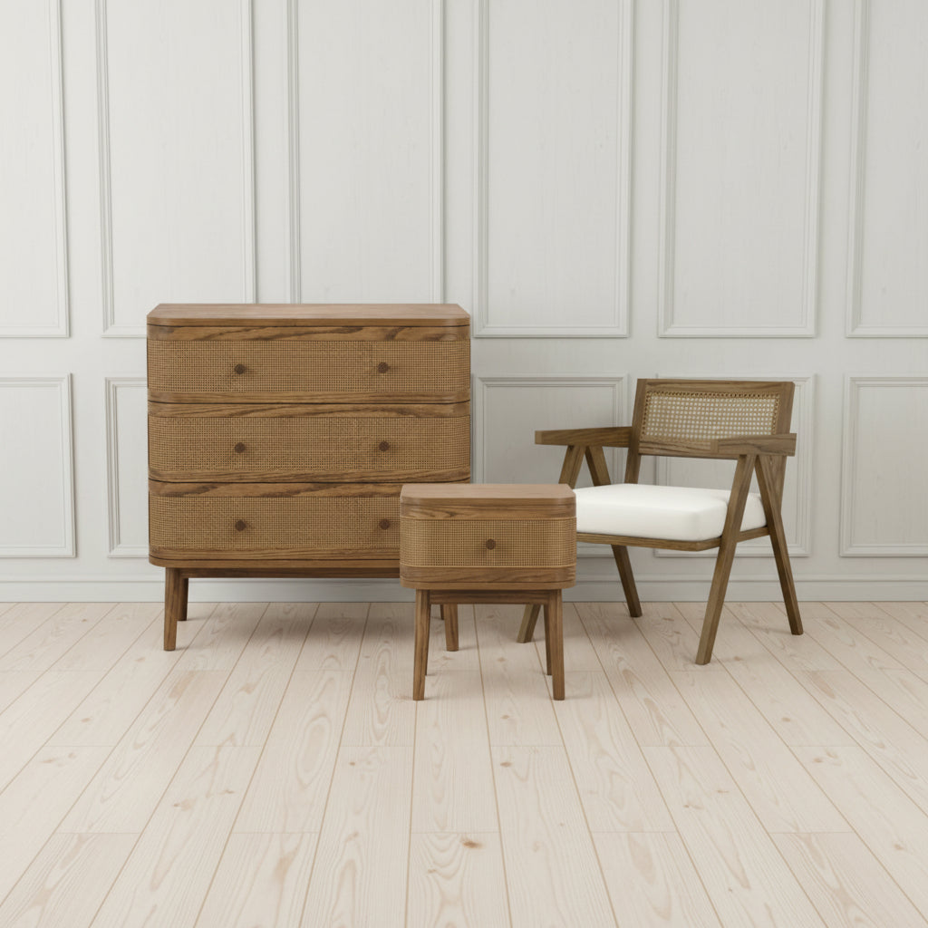 Harry Christian Home Smoked Bedside Cabinet