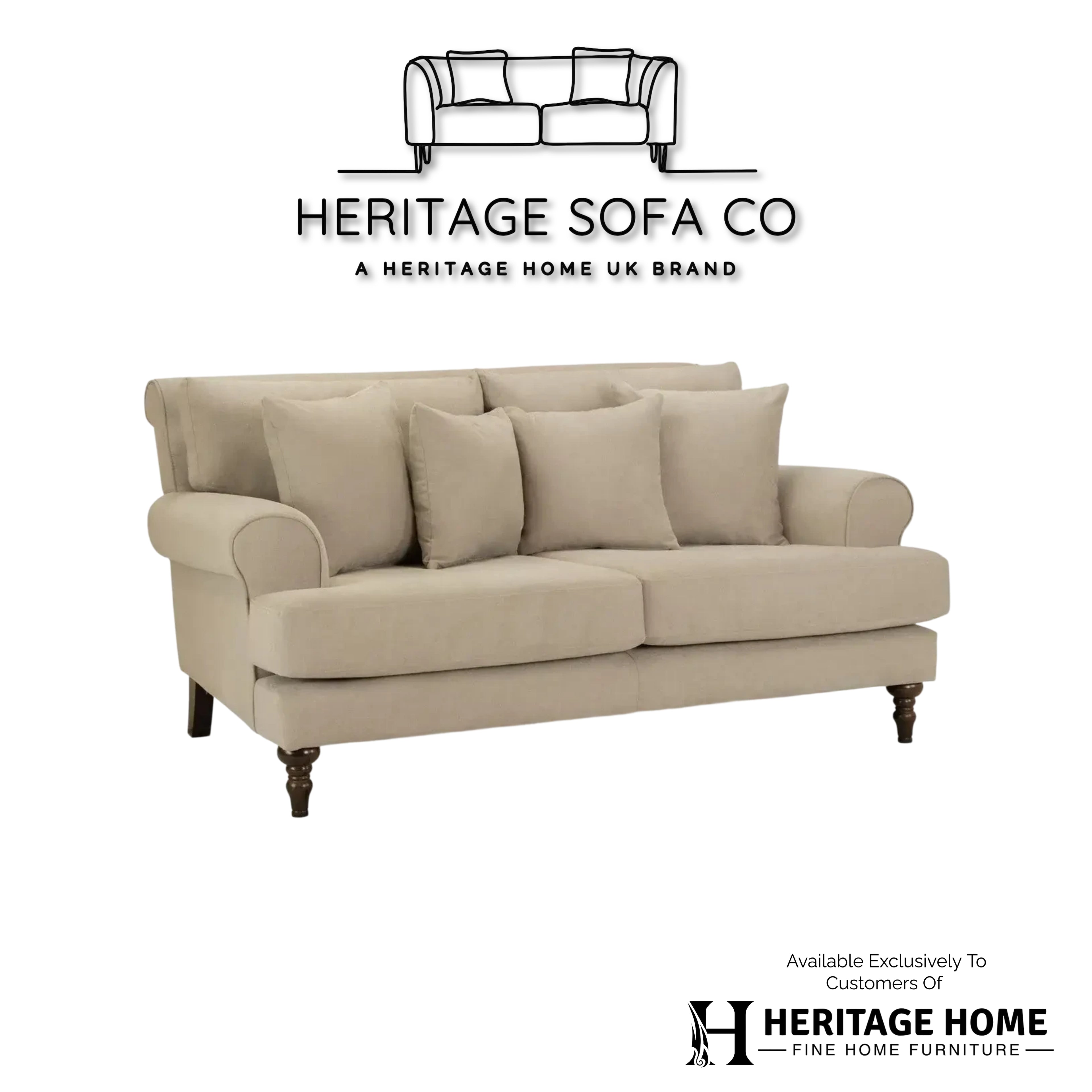 The Sandringham 2 Seater Sofa In Beige