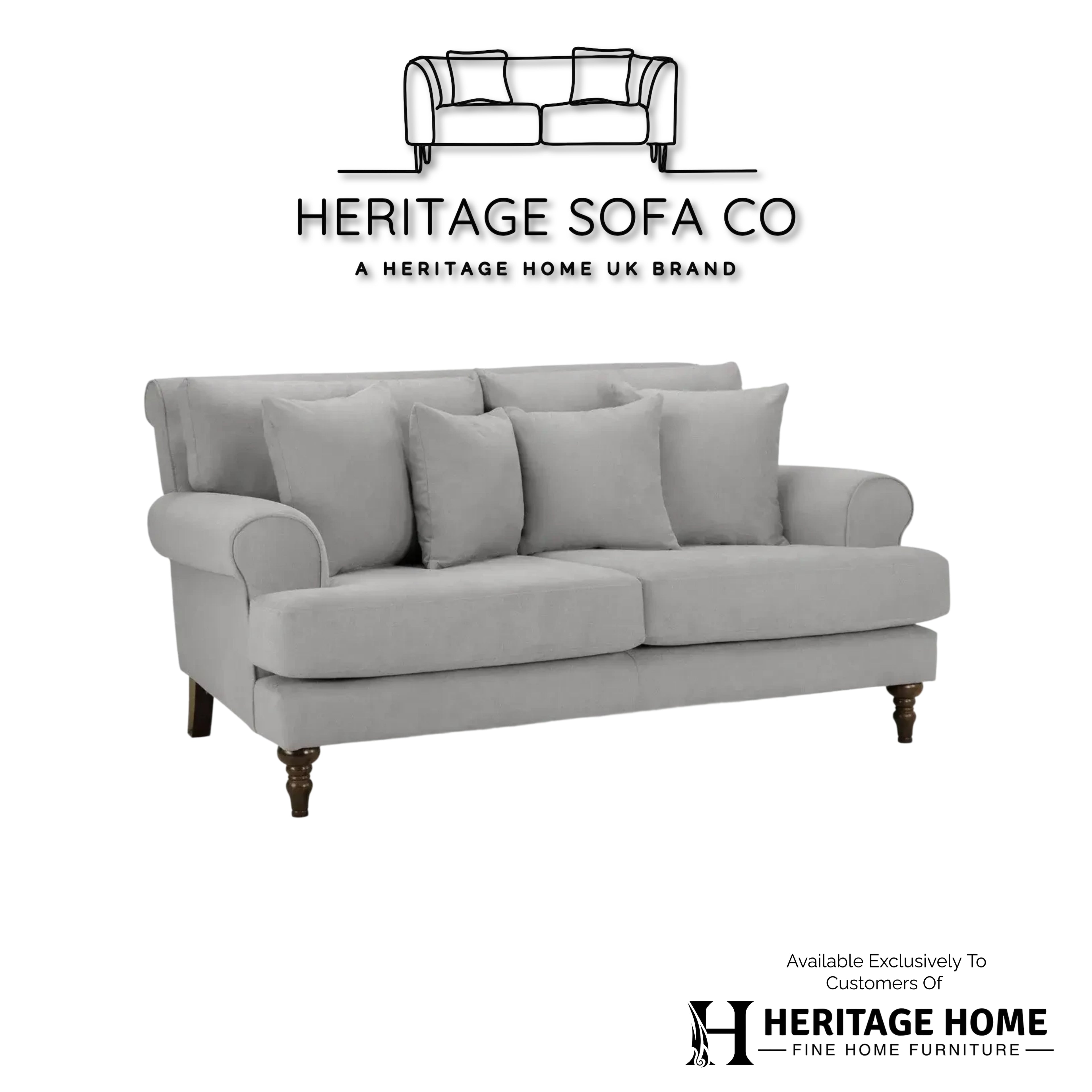 The Sandringham 2 Seater Sofa In Grey