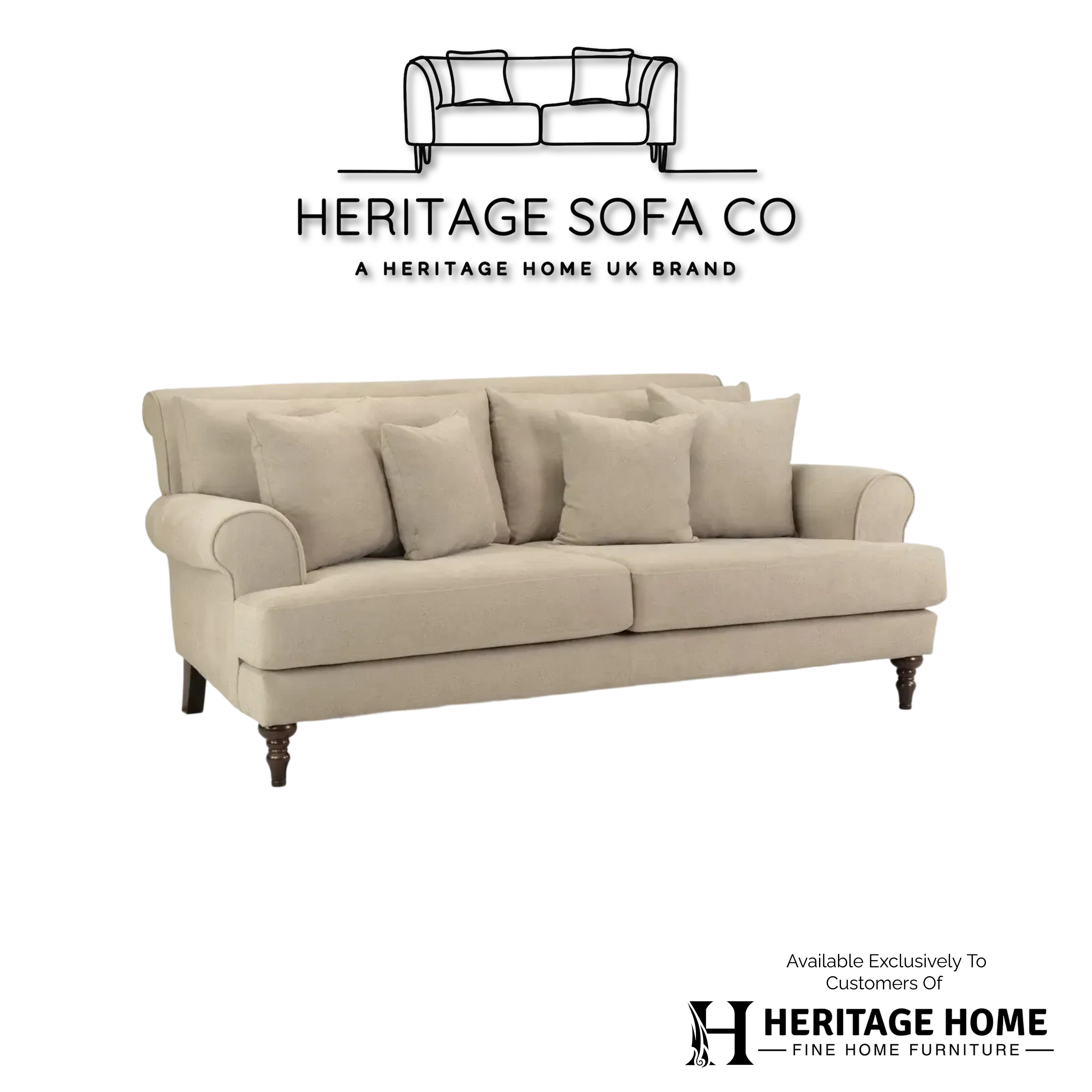 The Sandringham 3 Seater Sofa In Beige