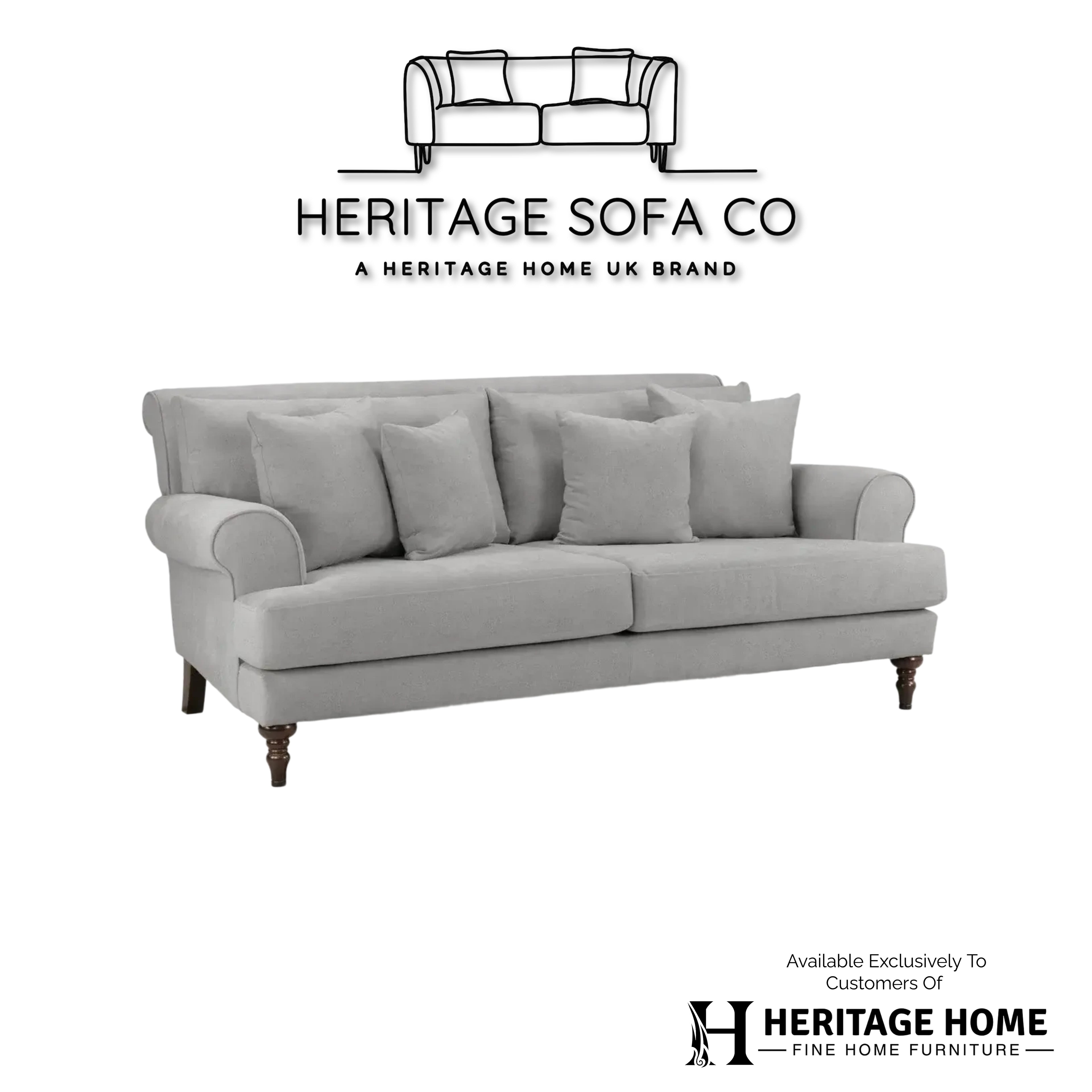 The Sandringham 3 Seater Sofa In Grey