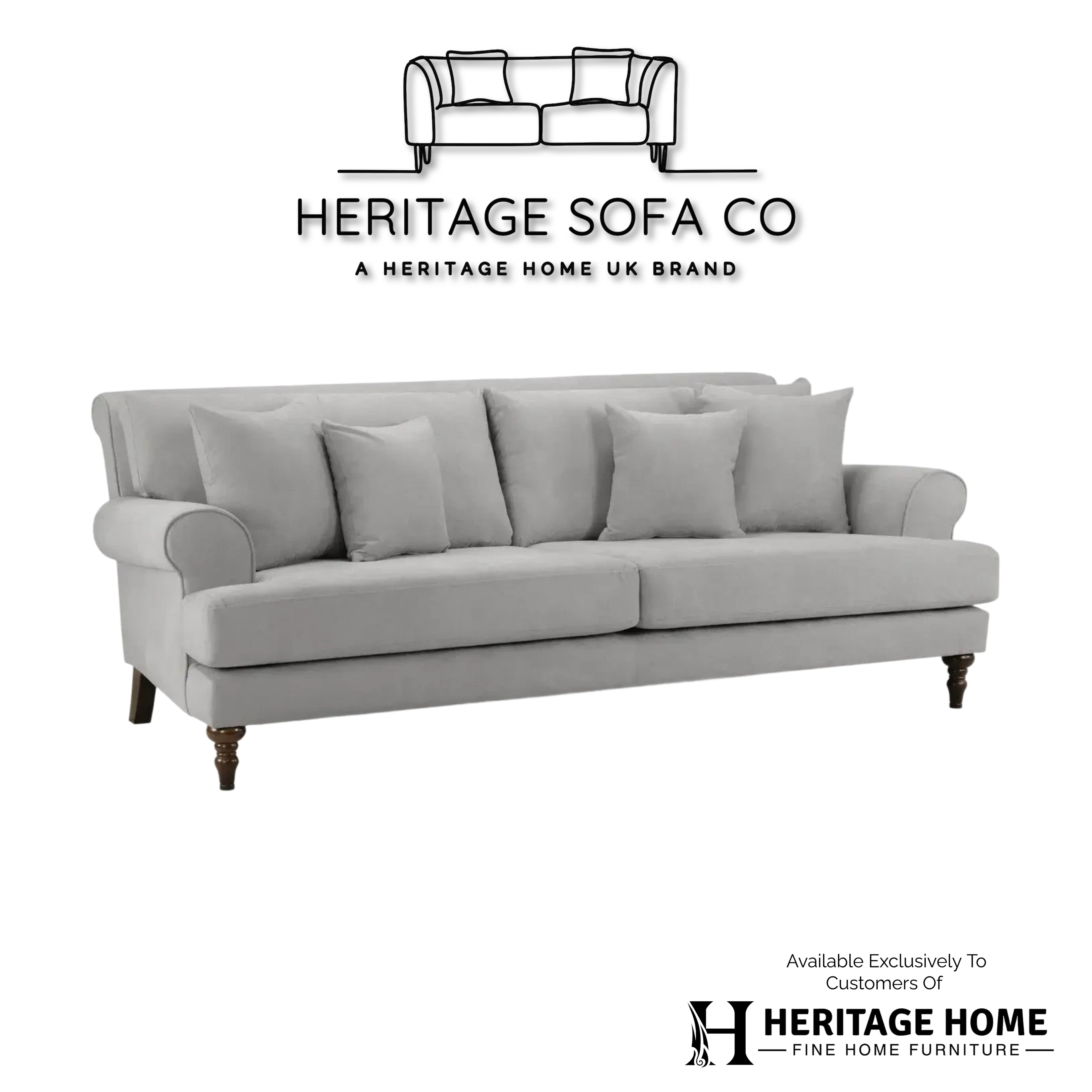 The Sandringham 4 Seater Sofa In Grey