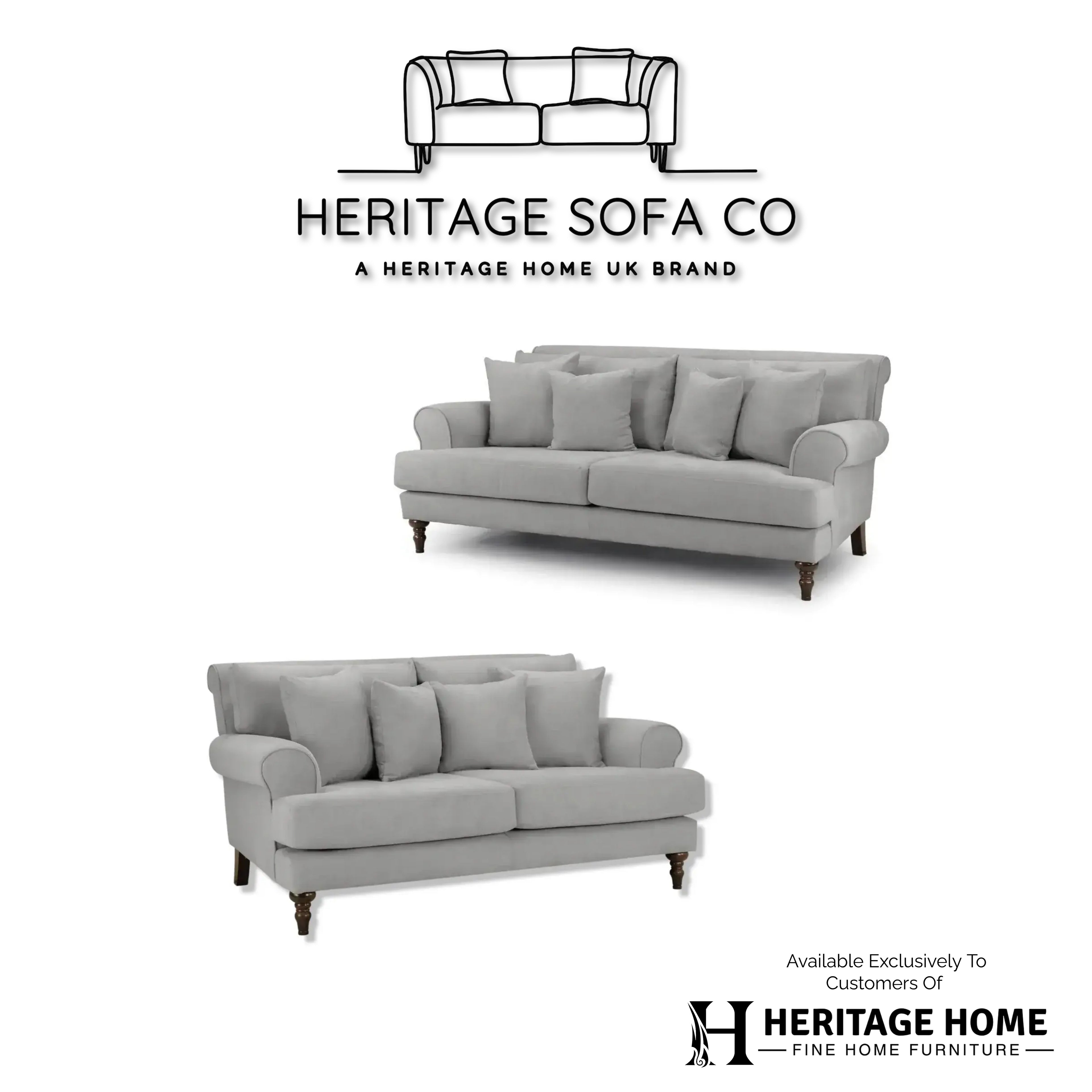 The Sandringham 3+2 Seater Set In Grey