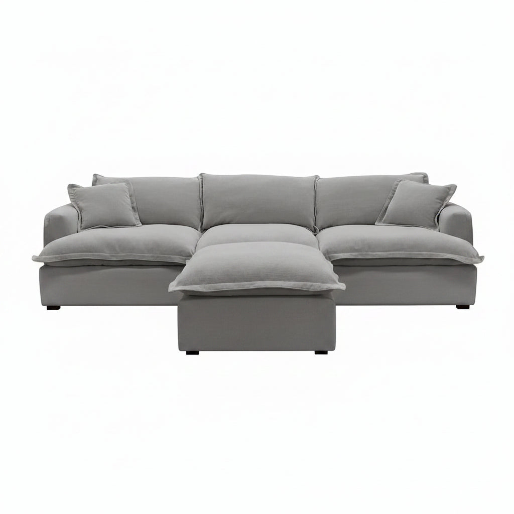 Santa Barbara Modular Sofa Grey
Stunning, modern feather filled sofa with included footstool.