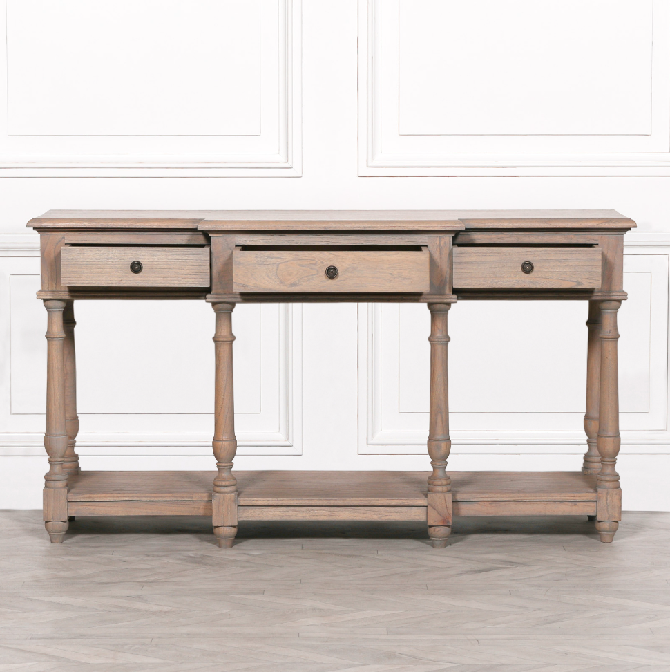 Rustic Wooden Breakfront Console