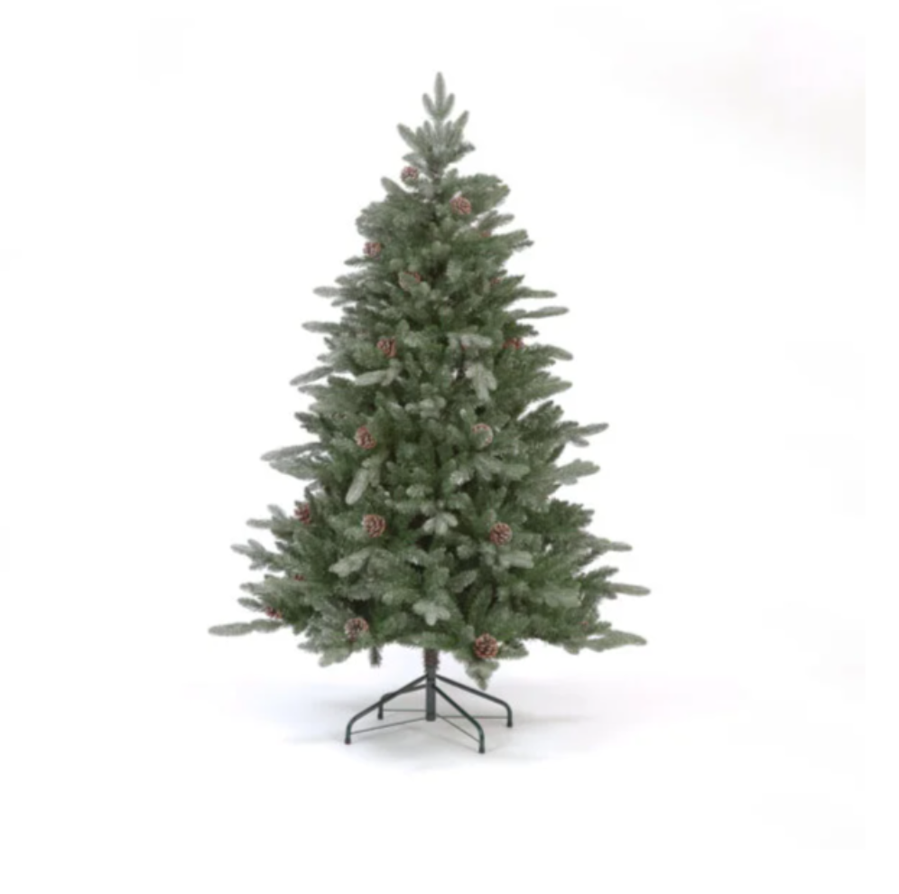 6FT / 180cm Jura Minted Artificial Christmas Tree with Pine Cones and 1054 Tips