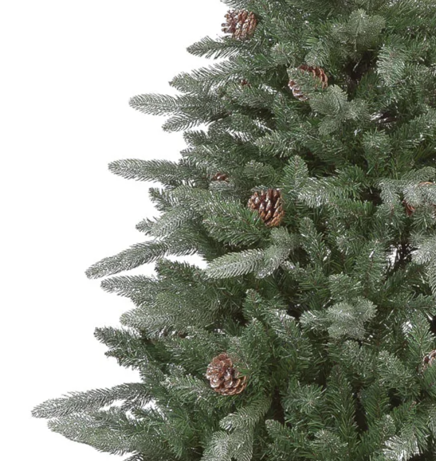 6FT / 180cm Jura Minted Artificial Christmas Tree with Pine Cones and 1054 Tips
