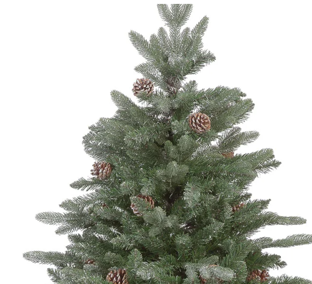 6FT / 180cm Jura Minted Artificial Christmas Tree with Pine Cones and 1054 Tips