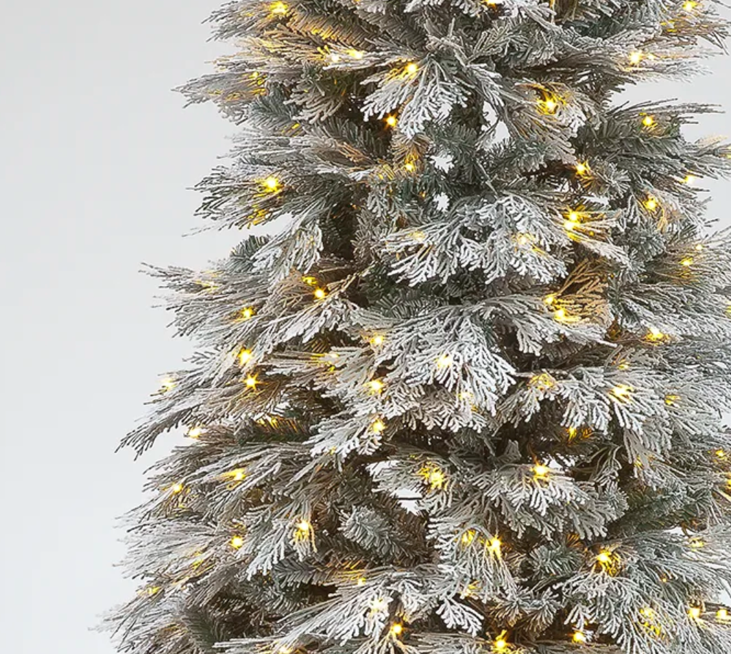 Pre Lit 7ft Mont Blanc Flocked Artificial Christmas Tree with 500 Warm White & Multi LEDs