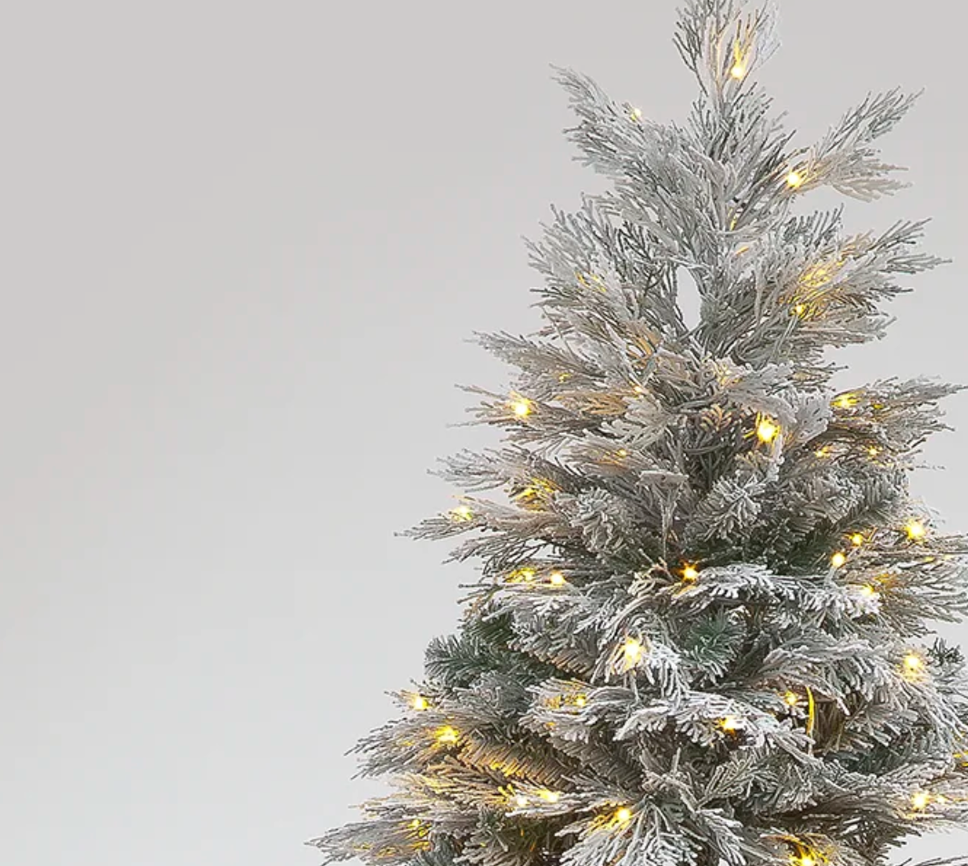 Pre Lit 7ft Mont Blanc Flocked Artificial Christmas Tree with 500 Warm White & Multi LEDs