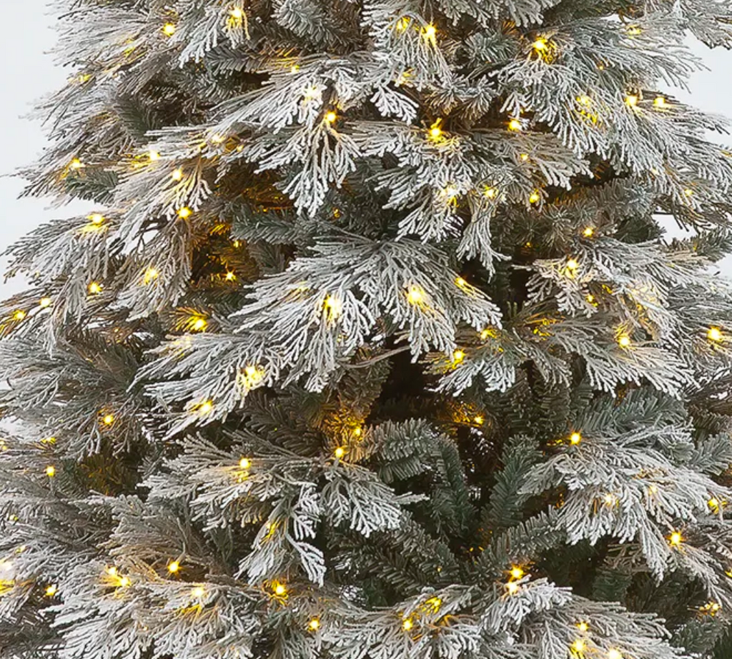 Pre Lit 7ft Mont Blanc Flocked Artificial Christmas Tree with 500 Warm White & Multi LEDs
