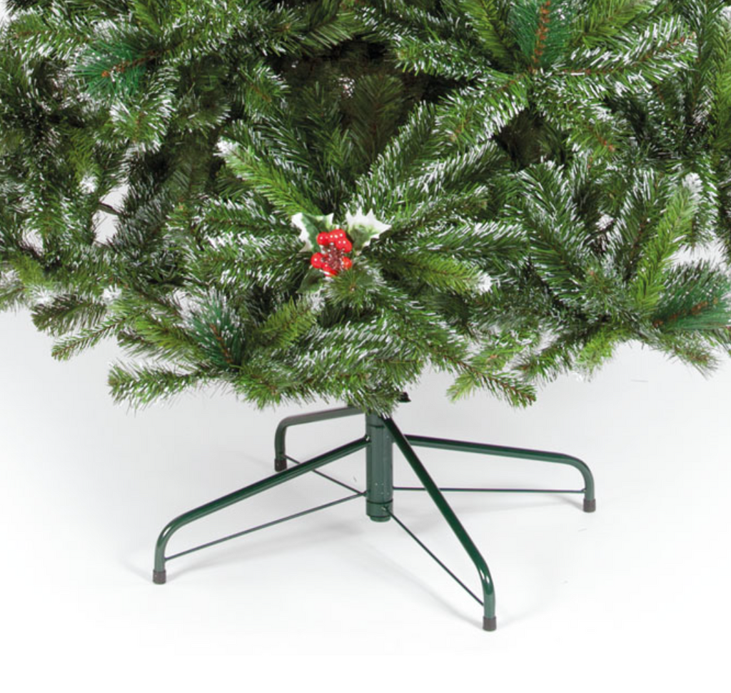 6FT / 180cm Salzburg Artificial Spruce Christmas Tree with 642 Tips & Red Berry Sprays