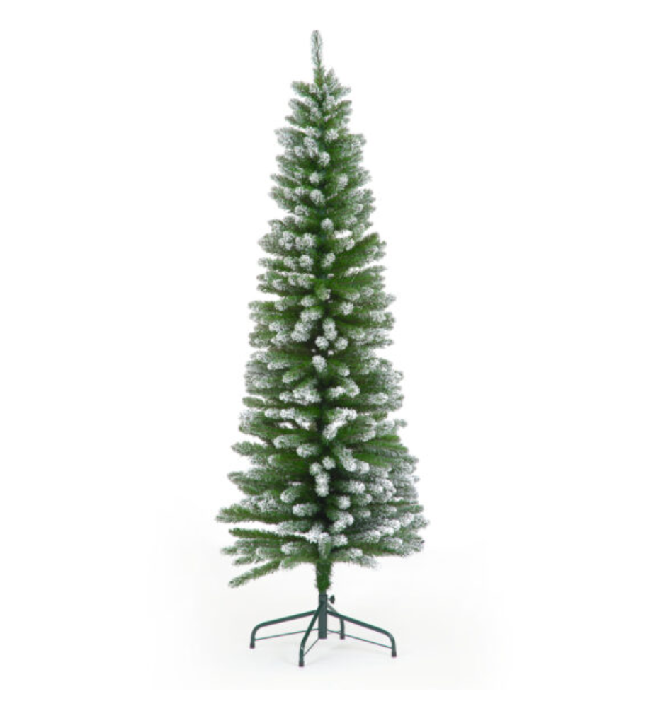 6FT / 180cm Spinky Artificial Slim Christmas Snow Tree with 425 Tips