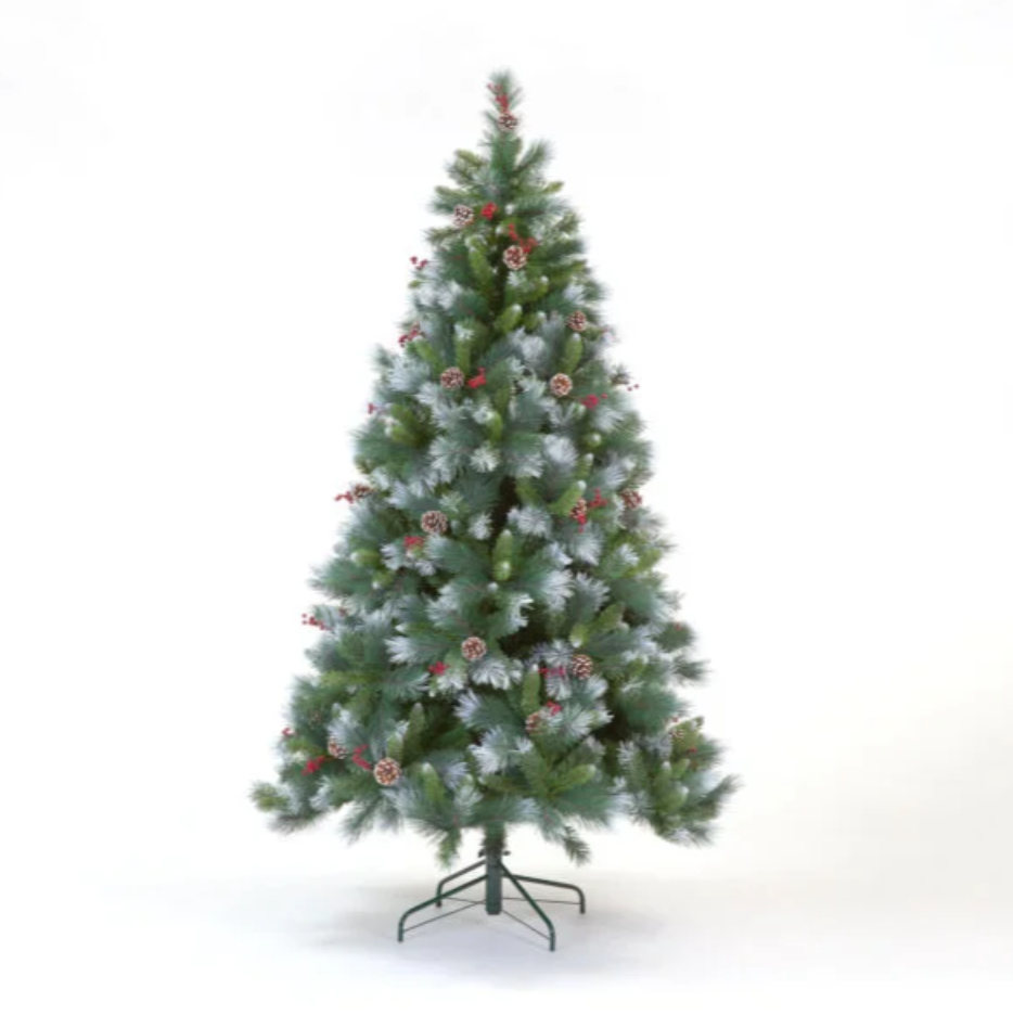 9ft Avatika Frosted Artificial Christmas Tree with Cones Hooked with 1628 Tips