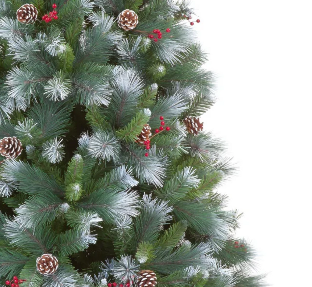 9ft Avatika Frosted Artificial Christmas Tree with Cones Hooked with 1628 Tips