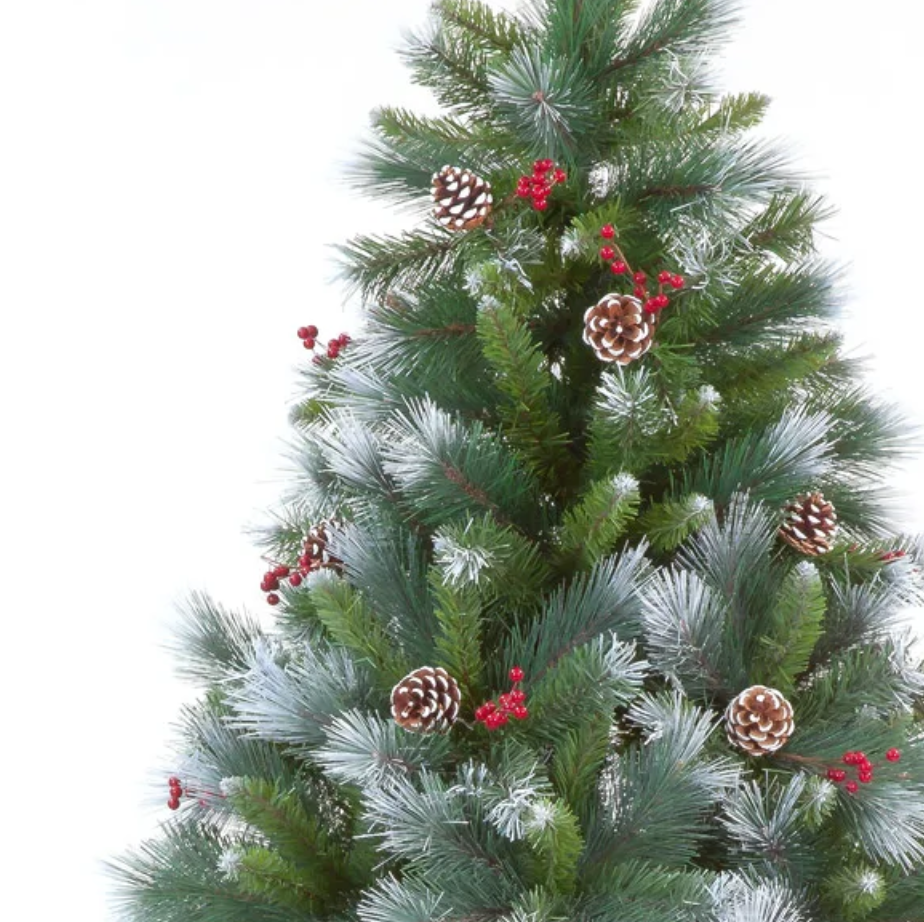 9ft Avatika Frosted Artificial Christmas Tree with Cones Hooked with 1628 Tips