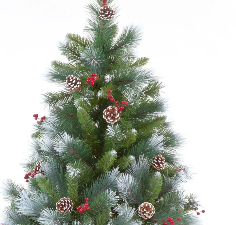 9ft Avatika Frosted Artificial Christmas Tree with Cones Hooked with 1628 Tips