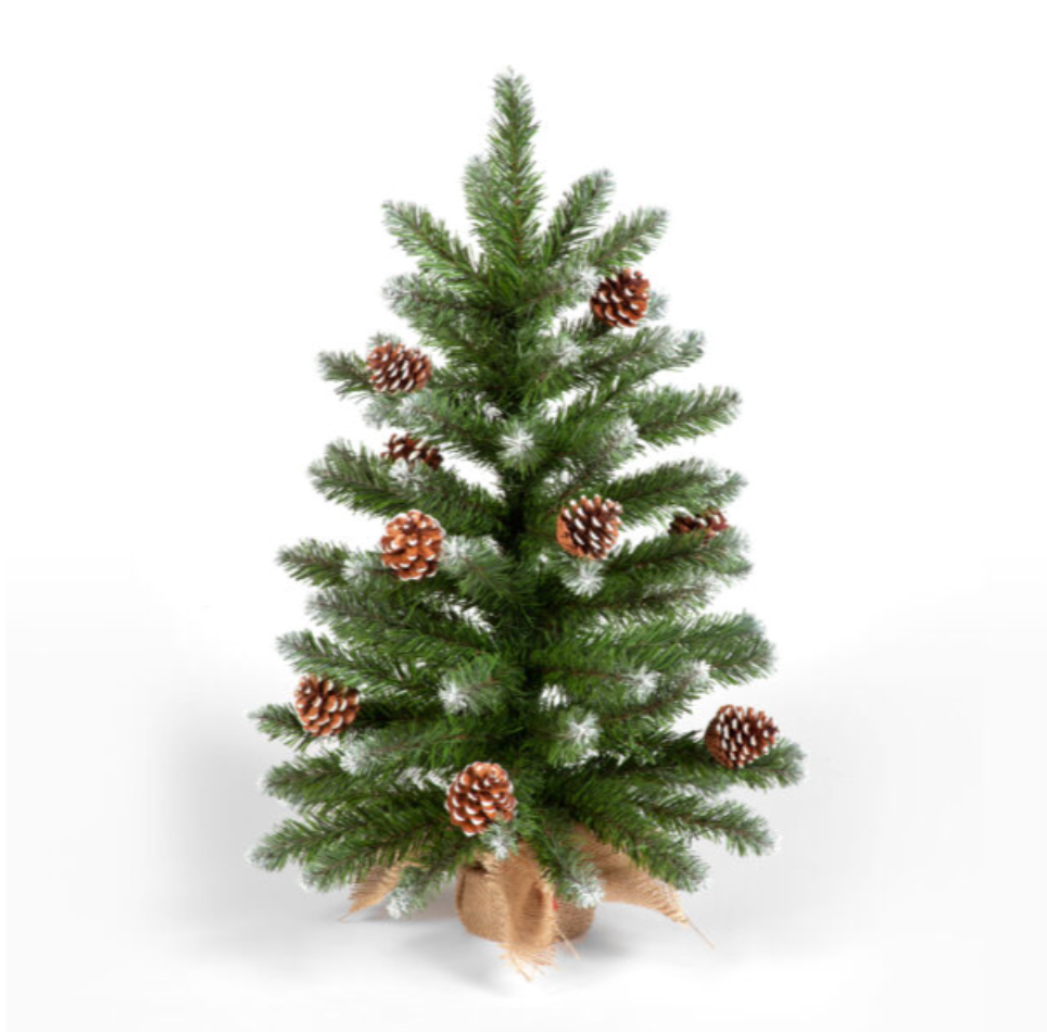 1.9ft / 60cm Mini Christmas Tree With Decorative Pinecones