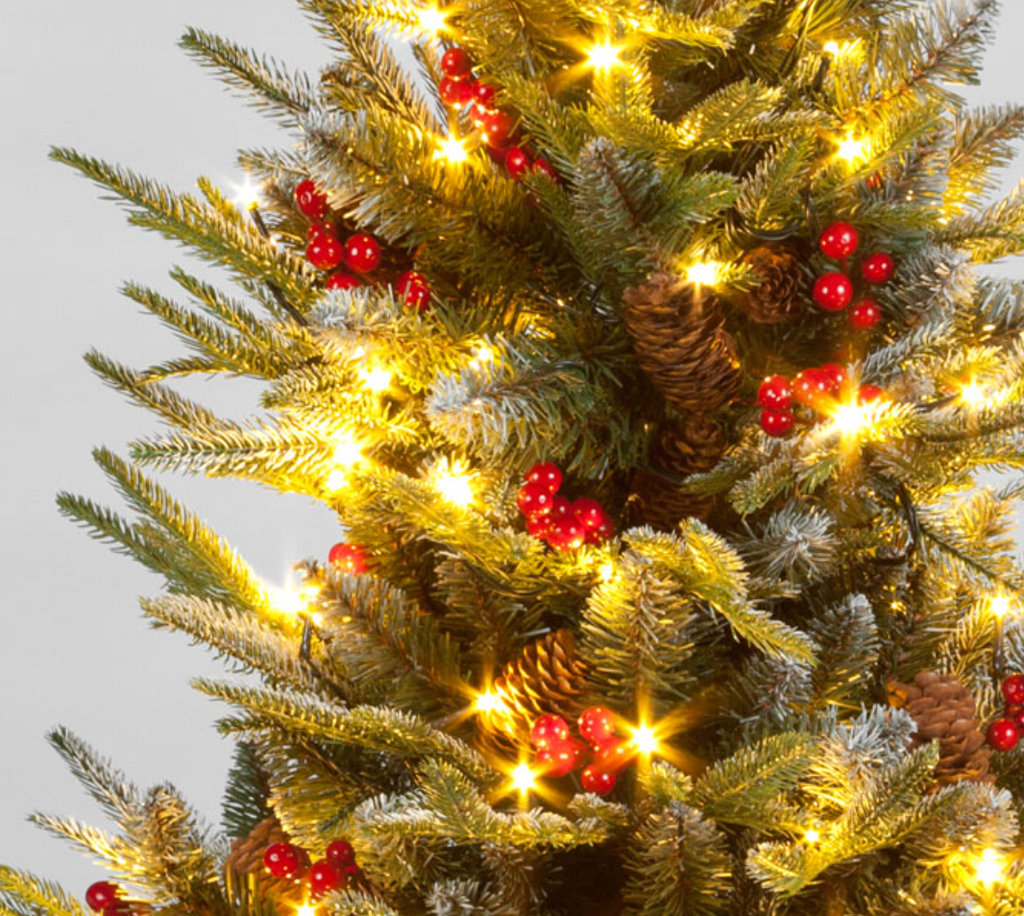 Pre-Lit 120cm Ontario Porch Christmas Tree with 100 LEDs & Basket