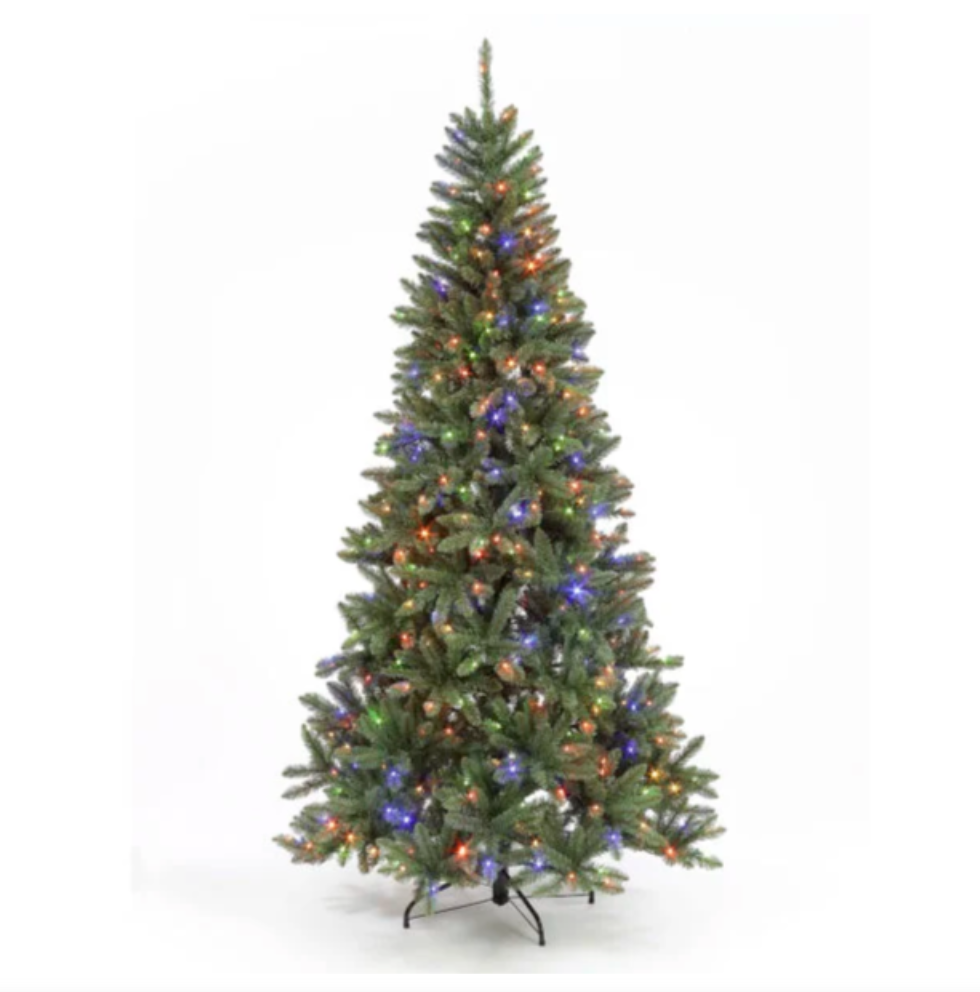 Pre Lit 7ft Monterrey Christmas Fir Tree with 450 Multi Coloured LEDs