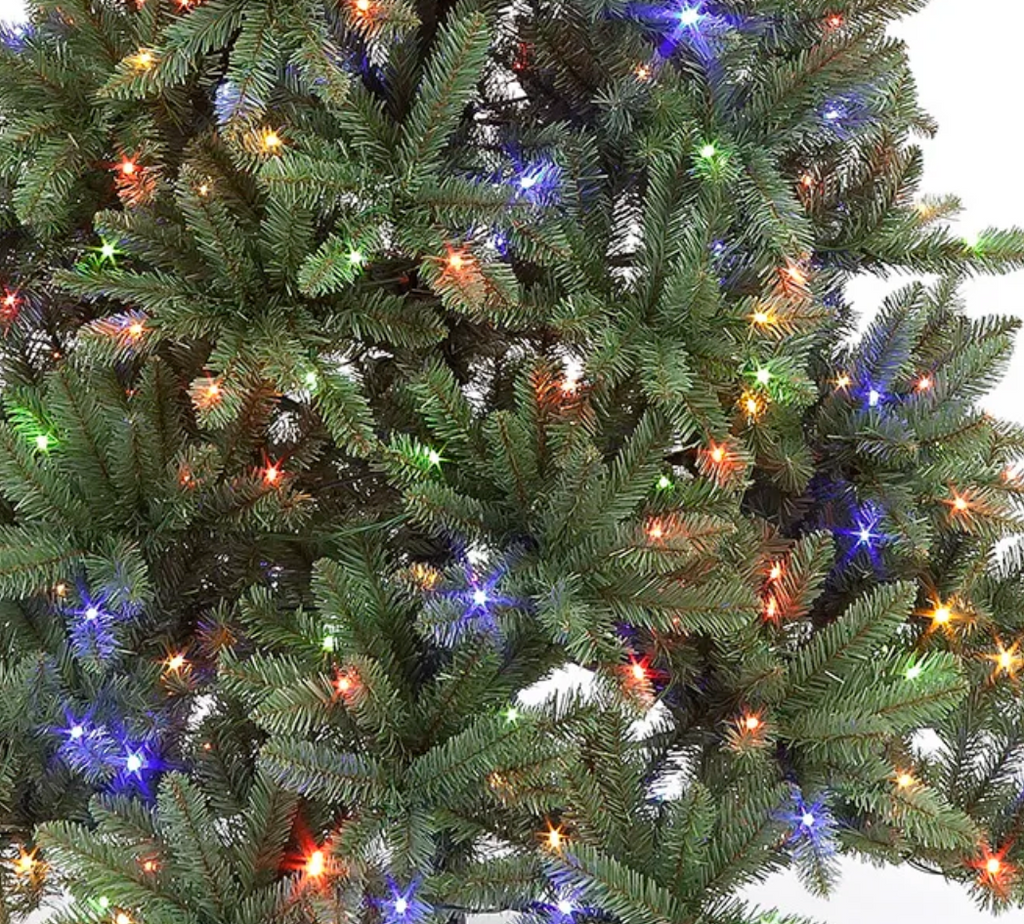 Pre Lit 7ft Monterrey Christmas Fir Tree with 450 Multi Coloured LEDs