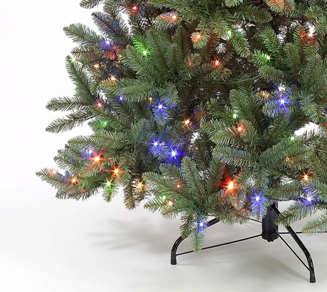 Pre Lit 7ft Monterrey Christmas Fir Tree with 450 Multi Coloured LEDs